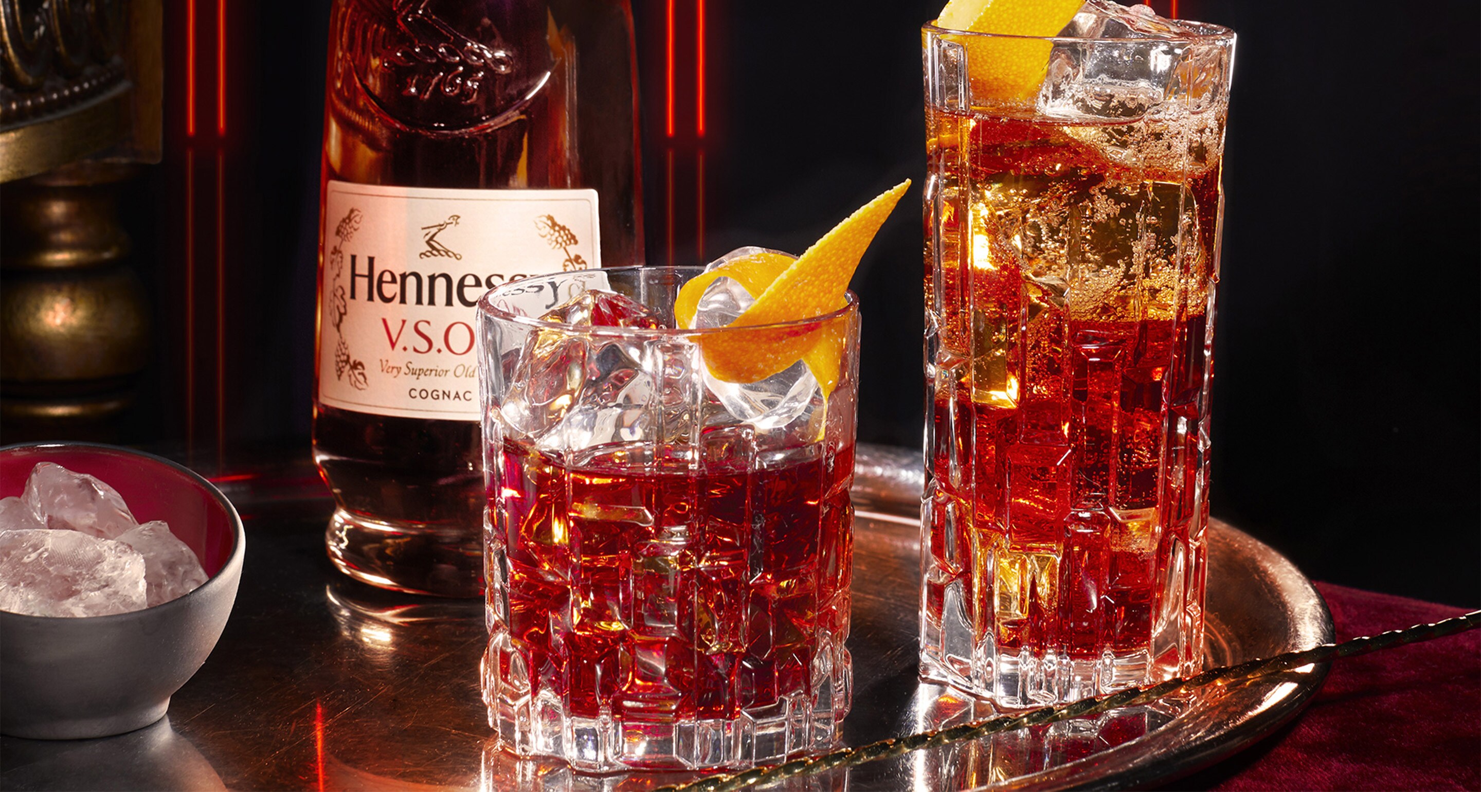 Cocktail drink the Negroni Hennessy